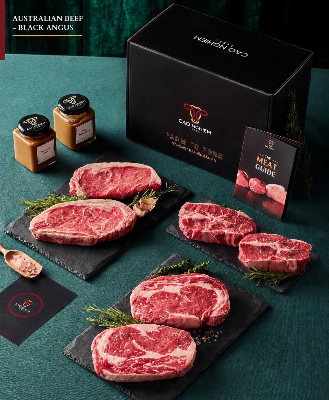 Steak Geschenkbox Nr. 3 – Exklusives Teys Premium Black Angus Rindfleisch